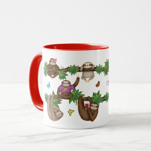 Stanley Sloth lila personalisierter Schleim Tasse (Vorderseite Links)