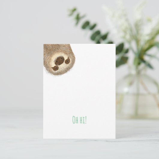 Stanley sloth 'oh hi' Postkarte (Stehend Vorderseite)