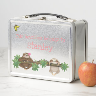 Stanley Sloth personalisierte Lunchbox (pink)