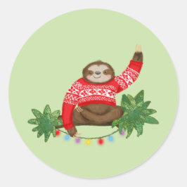 Stanley Sloth rund um Weihnachtsaufkleber Runder Aufkleber