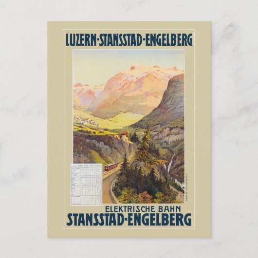 Stansstad-Engelberg Vintage Poster 1910 Postkarte (Vorderseite)