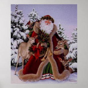Stanta Claus und das Forest Scene Poster