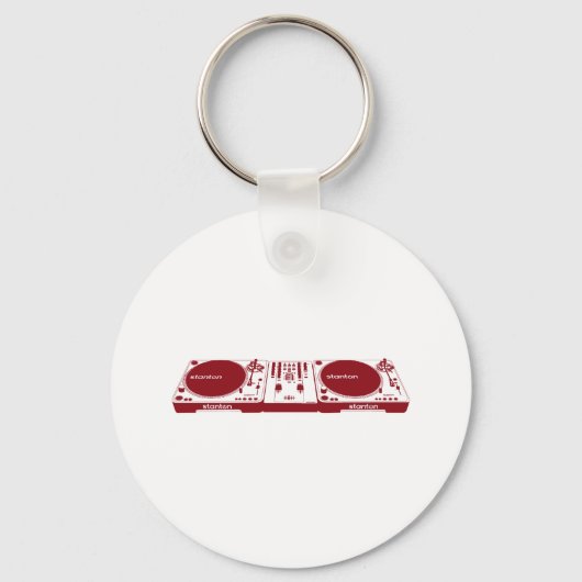 Stanton DJ Setup - Disc Jockey Music DJing Deck Schlüsselanhänger (Vorderseite)