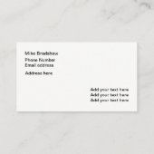 Stanzen des Fensters Visitenkarte (Rückseite)