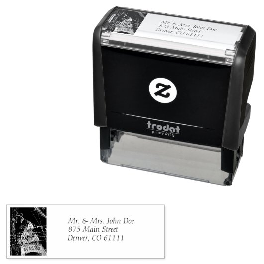 Stanzen oder Handschreiben Ihrer Rücksendeadresse Permastempel (Beispiel)