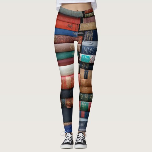 Stapel alter Bücher Bibliothek Leggings (Vorderseite)
