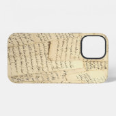 Stapel alter Vintage-Manuskripte iPhone Hülle (Rückseite (Horizontal))