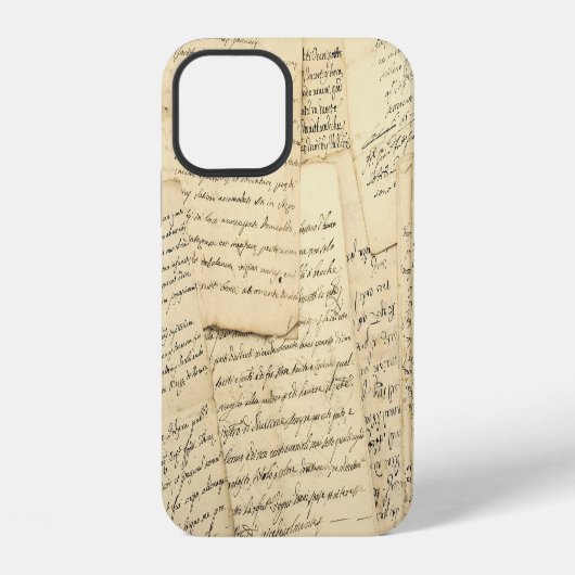 Stapel alter Vintage-Manuskripte iPhone Hülle (Rückseite)