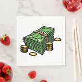 Stapel Bargeld mit Münzen Geld Serviette (Beispiel)