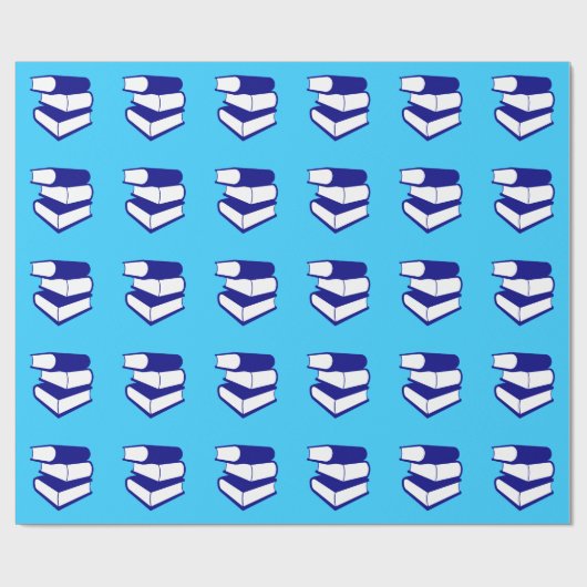 Stapel blauer Bücher Geschenkpapier (Flach)
