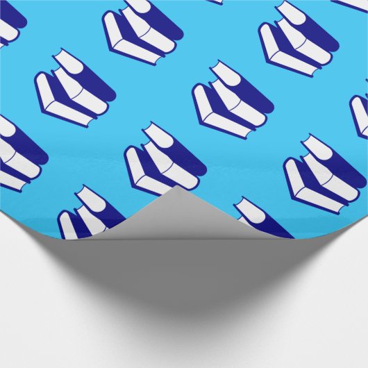 Stapel blauer Bücher Geschenkpapier (Ecke)