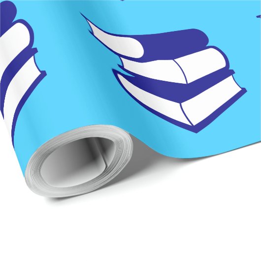 Stapel blauer Bücher Geschenkpapier (Rolleneckpunkt)