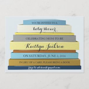 Stapel Bücher Baby Shower Einladung