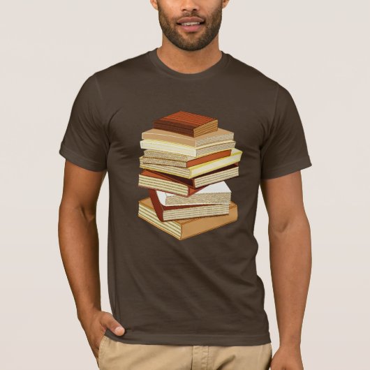 Stapel Bücher - Beige T-Shirt (Vorderseite)