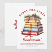 Stapel Bücher Feiertagskarte (Vorne/Hinten)