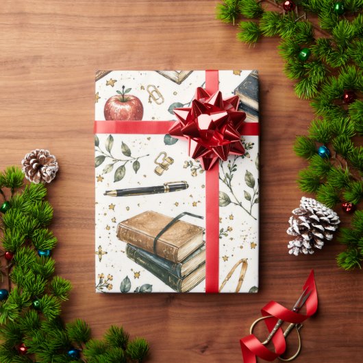 Stapel Bücher Lehrer Geschenkverpackungspapier Geschenkpapier (Feiertagsgeschenk)