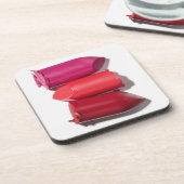 Stapel defekter Lippenstift Untersetzer (Linke Seite)