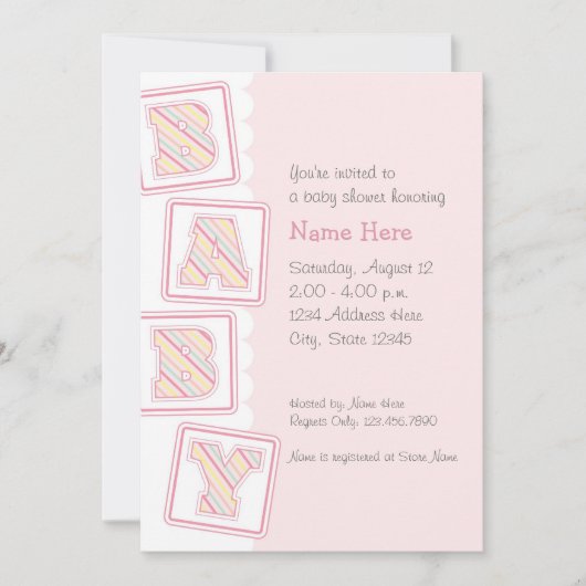 Stapel der Baby-Block-Duschen-Einladung Einladung (Vorderseite)