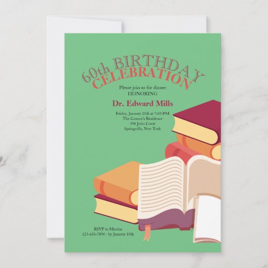 Stapel der Buch-Einladung Einladung (Vorderseite)