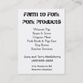 Stapel der Ferkel Schweinezuchtbetrieb oder Ranch Visitenkarte (Rückseite)