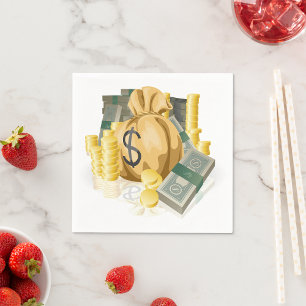 Stapel der Geld-Papierservietten Serviette