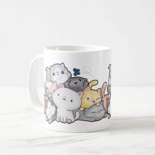 Stapel der Kätzchen Kaffeetasse (Vorderseite Links)