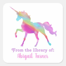 Stapel des Buchzeichens der Buchbibliothek Quadratischer Aufkleber