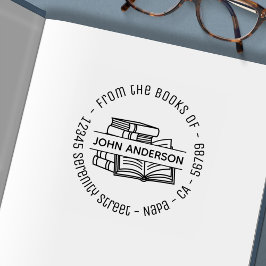 Stapel des Buchzeichens "Runde Bücher" Permastempel