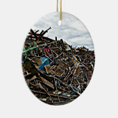 Stapel des Metallkrams für das Recyceln Keramikornament (Rechts)