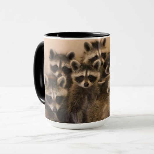 Stapel des Waschbärbechers Tasse (Vorderseite Links)