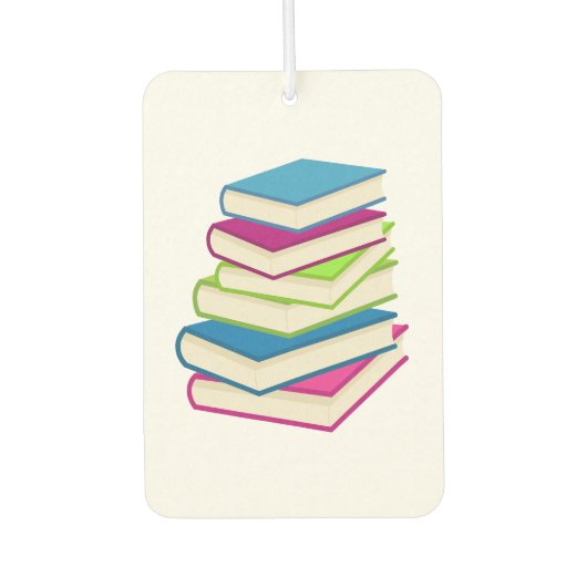 Stapel farbiger Bücher Autolufterfrischer (Vorderseite)