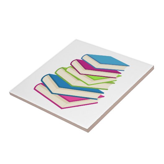 Stapel farbiger Bücher Fliese (Seite)