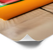 Stapel farbiger Lehrbücher Poster (Ecke)