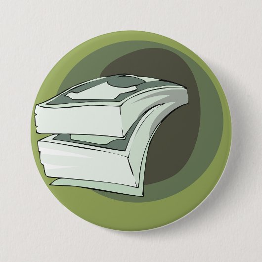 Stapel Geld Bargeld Grüne Scheine Button (Vorderseite)
