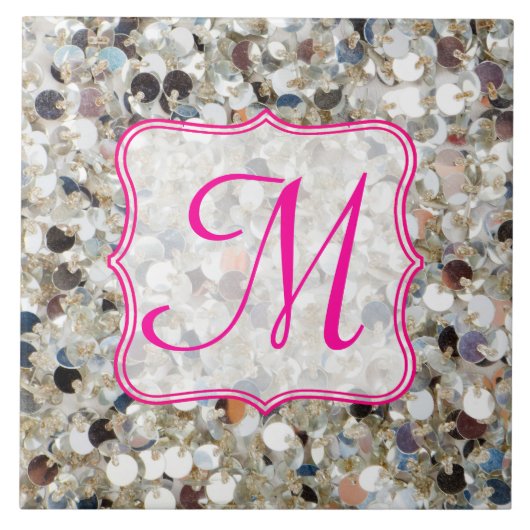 Stapel Glitter Monogramm Display Tile Fliese (Vorderseite)