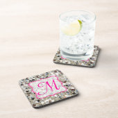 Stapel Glitzer Monogram Drink Untersetzer (Rechte Seite)