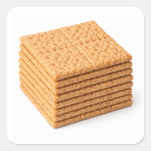 Stapel Graham-Cracker auf weißem Aufkleber (Vorderseite)