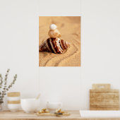 Stapel Hübscher Conch-Muscheln Poster (Küche)