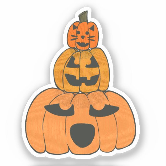 Stapel Jack (Jack o' Lanterns) Aufkleber (Vorderseite)