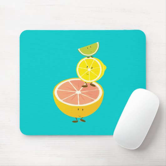 Stapel lächelnde Zitrusfrucht Mousepad (Mit Mouse)