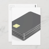 Stapel mit weißen Plastikkarten mit Chip Postkarte (Vorne/Hinten)