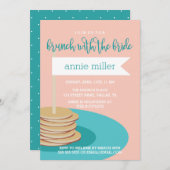 Stapel Pfannkuchen| des Brunch-Brautparty Einladung (Vorne/Hinten)