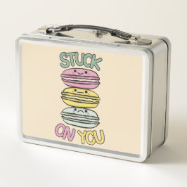 Stapel süßer Kawaii-Macarons Metall Brotdose