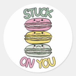 Stapel süßer Kawaii-Macarons Runder Aufkleber