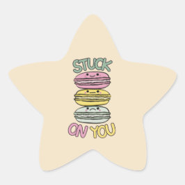 Stapel süßer Kawaii-Macarons Stern-Aufkleber