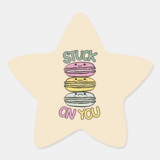 Stapel süßer Kawaii-Macarons Stern-Aufkleber (Vorderseite)