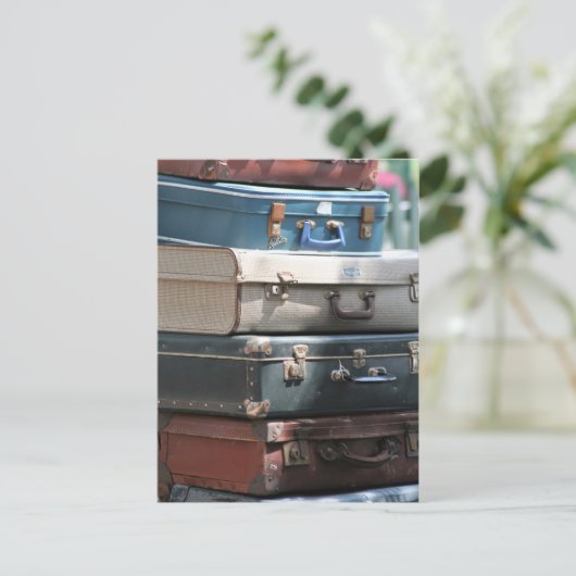 Stapel Vintager Koffer Postkarte (Stehend Vorderseite)