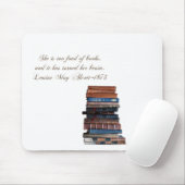 Stapel von altem Buch-mit Zitat Mousepad (Mit Mouse)