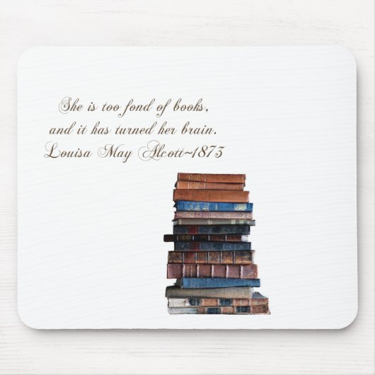 Stapel von altem Buch-mit Zitat Mousepad (Vorne)