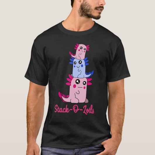 Stapel von Axolotls Stapel oder Lotls Niedlicher A T-Shirt (Vorderseite)
